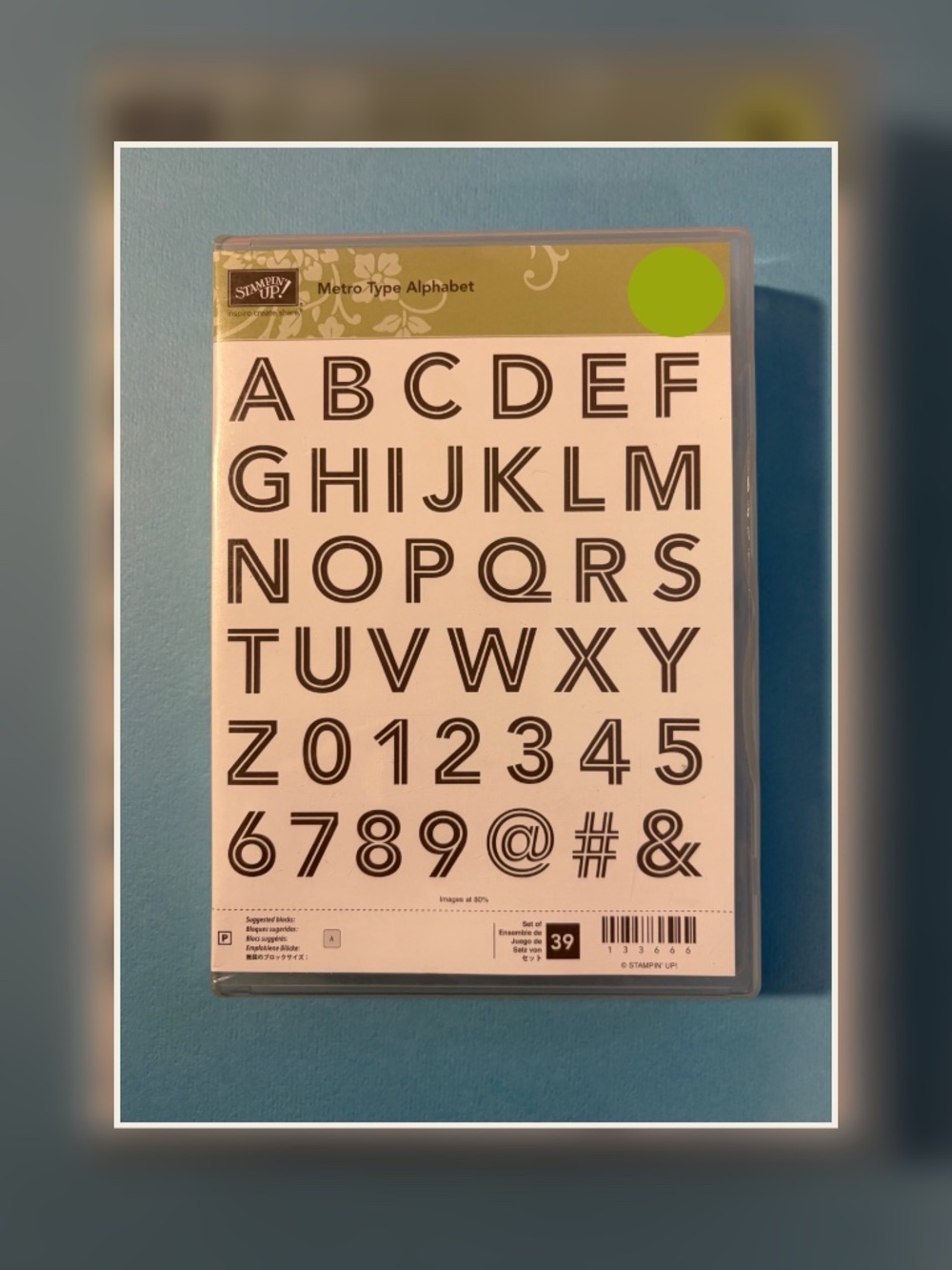 Stampin’ Up Metro Type Alphabet Numbers Clear Stamp Set 39 Piece